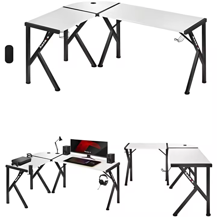 Escritorio de Juego Huzaro Hero 6.3 Blanco - Amplio Espacio de Trabajo - 1