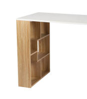 ARISE SHOP-Escritorio de madera "Nova" con 10 nichos de almacenamiento integrados - Beige/blanco - L 110 x P 60 x H 75 cm - details 2