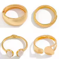 Pulsera De Metal Punk Exagerada Para Mujer Y Hombre Ingemark Estilo Heavy Metal Cuff Bracelet Color Oro Vintage Joyería Hip Hop - details 3