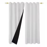 Cortinas De Blackout Tejidas 100% Gruesas Para Invierno Con Anillas Listas Para Instalar Para Sala De Estar Dormitorio Decoración Y Aislamiento De Luz - details 5