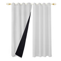 Cortinas De Blackout Tejidas 100% Gruesas Para Invierno Con Anillas Listas Para Instalar Para Sala De Estar Dormitorio Decoración Y Aislamiento De Luz - details 5