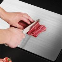 Titanium Cutting Board, 2 Piezas Tabla de Cortar de Titanio, con Almohadilla de silicona antideslizante, Garantizar el Sabor  de Los Ingredientes (34 * 23cm+25 * 15cm) - details 0