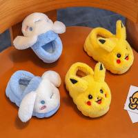 Zapatillas Planas De Peluche Anime Pikachu Para Niños O Niñas Con Suela Suave Antideslizante Y Cálida Para Uso Interior Regalo De Navidad - details 1