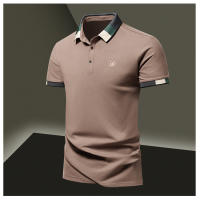 Camisa POLO Para Hombre Verano Moda Seda De Hielo Secado Rápido Manga Corta T-shirt Color Sólido Suelta Collar De Negocios Algodón Puro Top - details 20