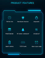 Reloj Digital LED SANDA Para Hombre Reloj Militar De Deporte Resistente Al Agua Con Función De Medición De Tiempo Y Luz Trasera - details 13