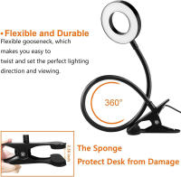 Lámpara De Escritorio LED Flexible Iluminación Vertical Ajustable Para Dormitorio Y Lectura Metal Sin Sombrilla Soporte De Sujeción Para Escritorio - details 6
