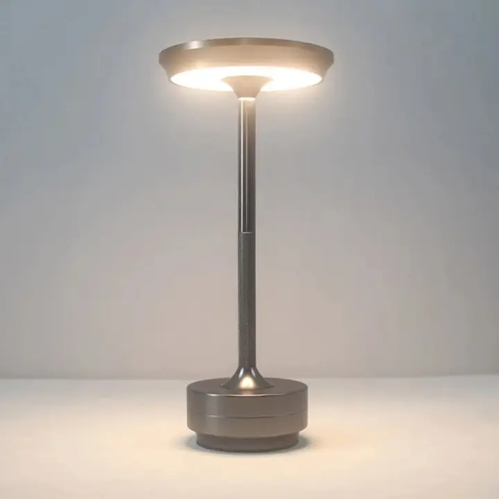 Lámpara De Escritorio Recargable LED Con Sensor De Toque Luz Nocturna USB Para Lectura Decorativa Para Habitación Hotel Restaurante Bar Moderno Metal - 1