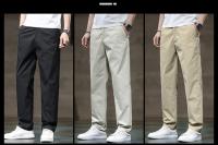 Pantalones Casuales Para Hombre Verano Seda Helada Delgados De Color Sólido Rectos Sueltos Moda Ligeros Negocios Pantalones Largos - details 5