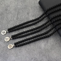 Collar De Piedra Natural Para Hombre 20 Pulgadas Corto Con Flor De Loto Budha Meditación Accesorios Hiphop Rock Regalo Para Él - details 2