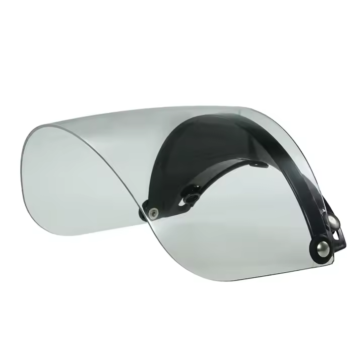 Visera Universal Para Casco De Motocicleta Retro Con 3 Cierres Y Lente Plegable Protección Solar PU Material - 1