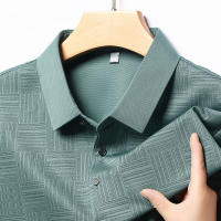 Camisa Polo Para Hombre De Color Sólido Casual Manga Larga Transpirable Cómoda Versátil Top Moda Negocios - details 3