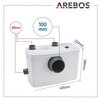 Triturador Sanitario Arebos - Bomba Trituradora Sanitaria 600W - Aguas Residuales - WC, Lavabo, Baño, Cocina - Compacto - details 21