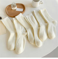 Calcetines Blancos Para Mujer Estilo Preppy Con Rayas Sencillos Y Comodidad Algodón Poliéster Spandex Casual Color Sólido - details 6