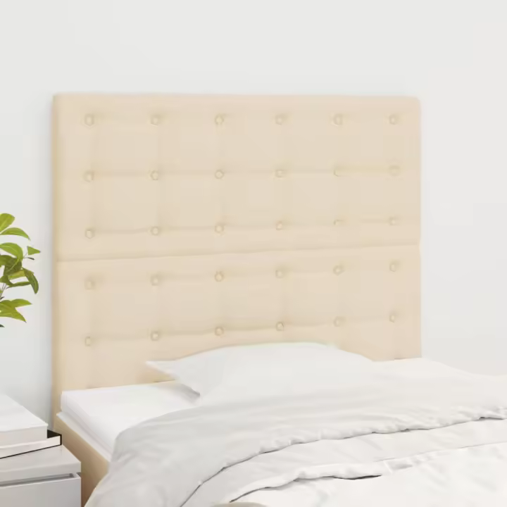 vidaXL Cabeceros 2 unidades de tela color crema 90x5x78/88 cm - 1