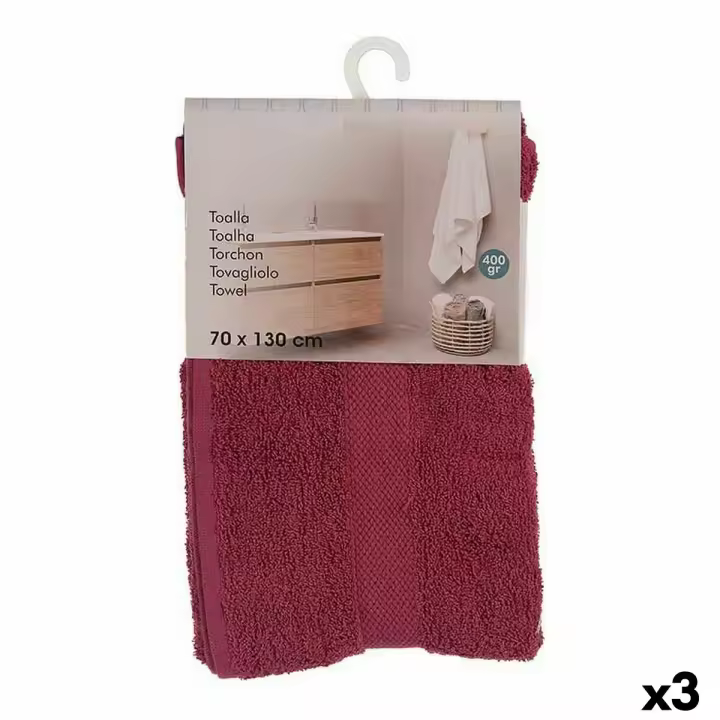 Berilo Toalla de Baño Granate 70 X 0,5 X 130 Cm 3 Unidades - 1