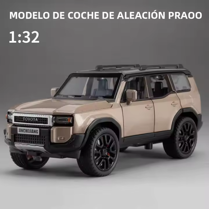 Coche De Escala Toyota Prado 1:32 Juguete De Aleación Miniatura Metal Con Sonido Y Luz Vehículo De Colección Para Niños Regalo De Cumpleaños - 1
