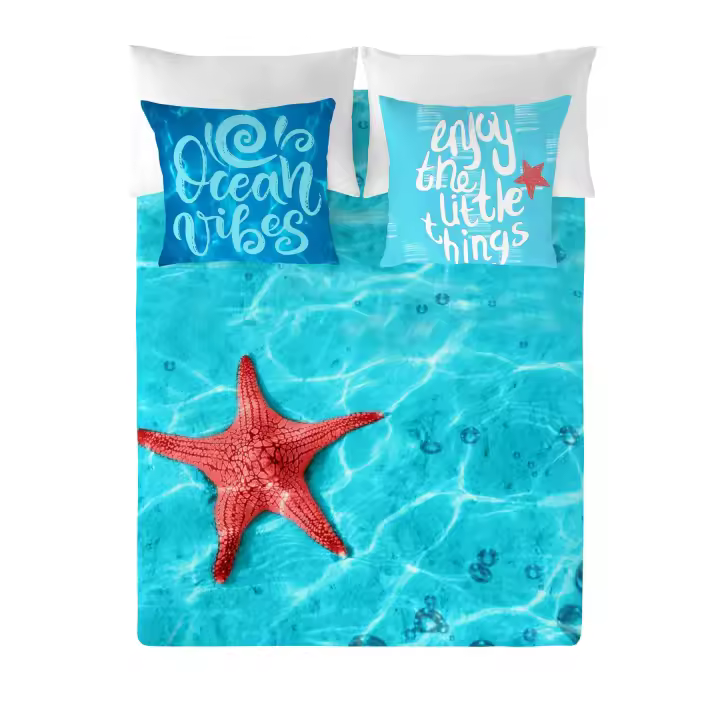 FUNDA NÓRDICA 100% ALGODÓN OCEAN VIBES COSTURA FABRICADO EN ESPAÑA - 1