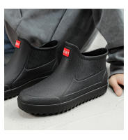 Botas De Lluvia Para Hombres Negras Impermeables Cuatro Estaciones Camping Al Aire Libre Pesca Zapatos De Trabajo Con Tubo Corto Para Lavado De Coche - details 19