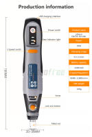 Herramienta Rotativa Sin Cable 35W USB Para Carpintería Y Joyería Con Accesorios Set De Bricolaje Para Metal Y Vidrio Mini Taladro Inalámbrico - details 12