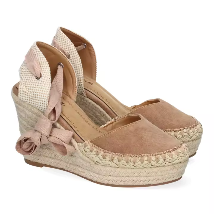 PuntoSalao Sandalias de cuña cómoda en yute para mujer color kaki 7Q9 - 1