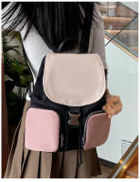 Mochila pequeña y sencilla de ocio para mujer, estilo nuevo de verano, mochila de color contrastante a la moda para estudiantes universitarios, bolso de viaje de ocio. - details 11