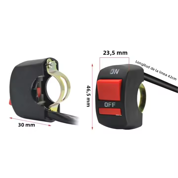 Botón De Interruptor De Manillar Para Motocicleta LED Faro Cerca Lejos Dos/Tres Línea Motorbike Switch Button Para Luz De Conducción - 1