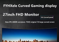 Monitor Gaming Curvo FYHXele 27 pulgadas, 75Hz, FHD 1920*1080, pantalla VA 2800R 16:9, 2ms, 99% sRGB, 1*HDMI, 1*VGA, 1*Audio, inclinación ajustable, FY27FMC-B, For RPG RAC RTS MOBA Gaming, Office Working - details 0