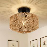Luz De Techo Bohemia Hecha a Mano En Rattan Con Encanto Rustico Farmhouse Montaje Fácil No Incluye Bombilla - details 2