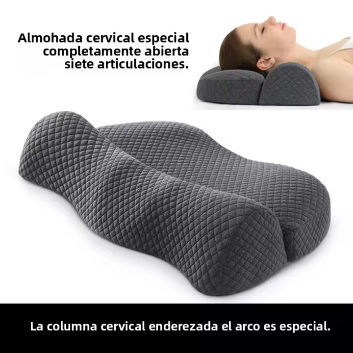 Almohada De Memoria Para El Cuello Ergonómica Ortopédica Para Dormir En Lado Almohada De Forma Contorneada Para Cuello Y Espalda Poliéster 100% Tamaño Rectangular - 1