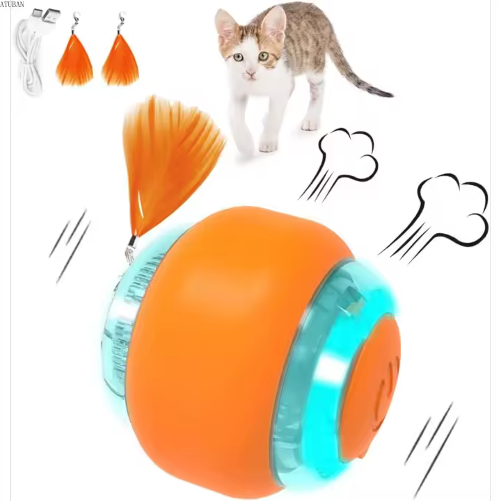 Juguete Interactivo Para Gatos ATUBAN Bola De Mueble Activada Por Movimiento Juguete Inteligente Para Ejercicio Y Entretenimiento Para Gatos Domésticos - 1