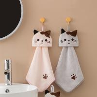 Toalla De Cocina Absorbente De Gato Lindo Paño De Limpieza Suave De Velours Coral Toalla De Mano Colgante Para Cocina - details 2