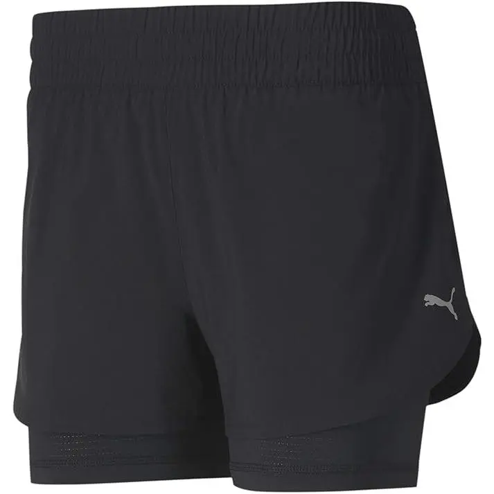 Puma Pantalón corto Run Favourite 2 en 1, para Mujer, Color Negro - 1