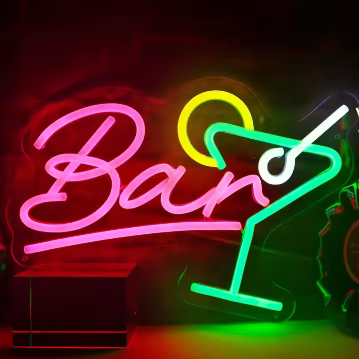 Luz Neón LED De Barmaña Con Cadena De Colgaje Potenciada Por USB Para Barra De Cocteles Fiesta Club Cueva Del Hombre Luz Nocturna Para Decoración De Interiores Y Exteriores - 1