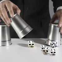 16mm D6 De Resina Con Patrón De Cráneo Poligonal En Blanco Y Negro Para Juegos De Mesa RPG DND Trpg Juego De Halloween - details 0