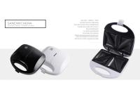 Home Solazzia - Sandwichera eléctrica 750W, Placas Antiadherentes, Sellado Perfecto, 2 Sandwiches, Sin BPA, Blanco / Negro - details 1