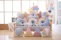 Cojín De Peluche Creativo Con Estrellas Luna Y Arcoíris Para Niñas Regalo De Cojín De Silla De Corazón Redondo De Color Rosa Para Decoración Del Hogar Y Juguete De Relleno De Espuma PU Y Poliéster/Celulosa - details 2
