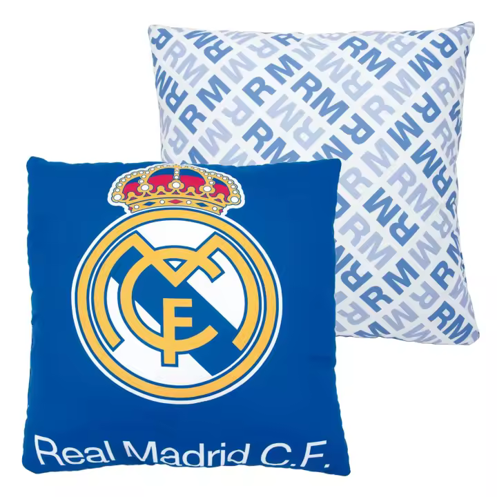 Cojín Real Madrid , 2 diseños diferentes en el mismo cojín. Tamaño 40x40cm. ARDITEX - 1