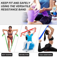 4 Pcs Bandas De Resistencia Para Ejercicio Fitness Yoga Pilates Rehabilitación Terapia Física Estiramiento Y Entrenamiento De Fuerza - details 1