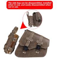 Bolsas De Silla Para Motocicleta Vintage Marrón Impermeables Almacenamiento De Equipaje Bolsa De Herramientas Para Cafe Racer Custom Chopper Bobber - details 6