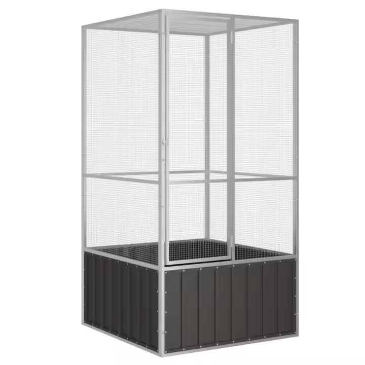 vidaXL Jaula de Pájaros Acero Galvanizado Aves Pajareras Casita Color Antracita,  Gris, y mas - 1