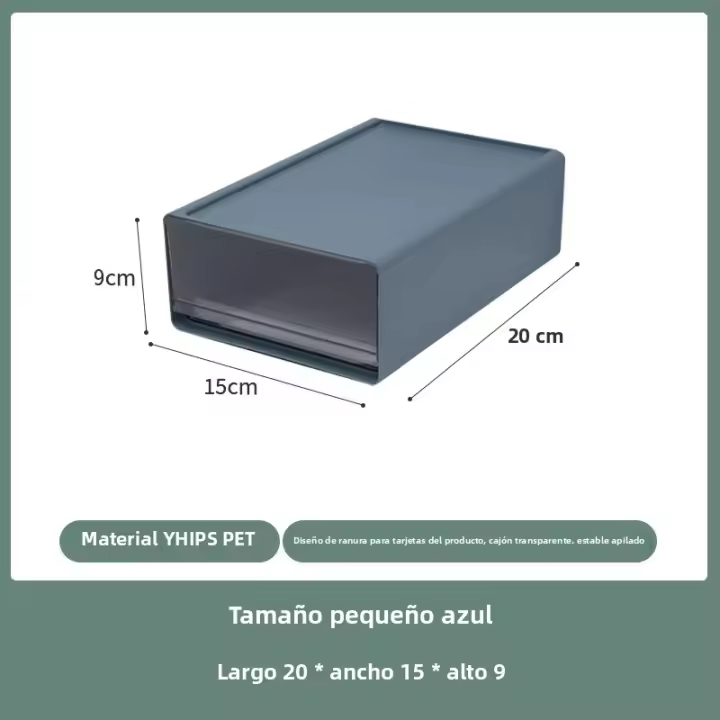 Caja De Almacenamiento Para Escritorio Con Cajones Plegables Plásticos Ecológicos Organizador De Joyería Y Maquillaje a Prueba De Polvo Con Ventana Transparente - 1