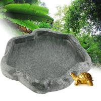 Tazón De Alimentación Para Reptiles De Resina ABS Piedra Para Tortugas Lagartos Nutrición Y Agua Feeder Bowl Para Reptiles - details 4