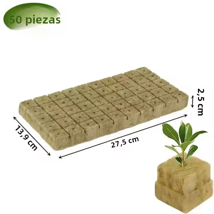 Cubo De Cultivo De Hidroponía Stonewool 50/300pcs Medio De Cultivo Sin Tierra Bloque De Plantación Rockwool Para Semillas Suministros De Jardín - 1
