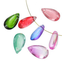 10pcs Pendantes De Vidrio Czech 8*14mm Forma De Gota De Agua Hebillas Sueltas Para Manualidades Collar Pulsera Encanto Joyería - details 2