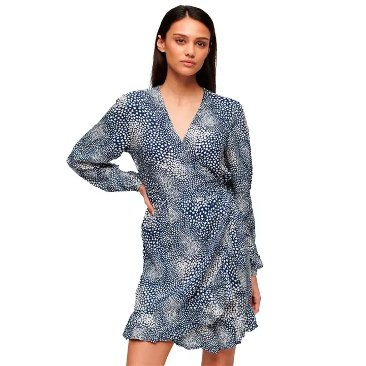 Superdry Vestido Corto De Manga Larga Printed Wrap - 1