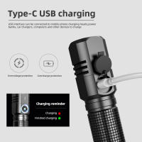 Linterna LED Mini Potente XHP90 Con Batería Integrada Tipo-C Recargable EDC Torcha Lámpara Para Camping Resistente Al Choque Y Agua Luz > 350 Lumen Distancia De Iluminación > 500 Metros - details 6