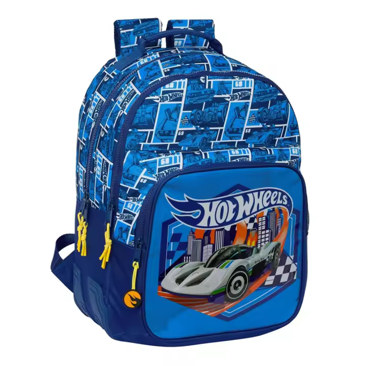 MOCHILA DOBLE ADAPTABLE A CARRO HOT WHEELS "SONNY" 32X42X15 CM (Safta 612438773) - 1