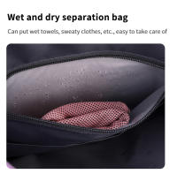 Mochila de Viaje de Gran Capacidad para Mujer Bolso Cruzado Multifuncional con Cinturón de Cojín de Aire Hecho en Oxford, Patrón Sólido - details 16