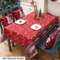 Mantel Rectangular De Navidad Impermeable Para Mesa De Comedor Decoración De Fiesta Del Año Nuevo Estilo Jacquard Tamaño Multi - details 4