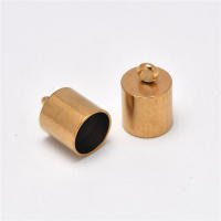 10Pcs De Acero Inoxidable Capas De Borracha Para Cables 2-10mm Con Anillo Para Hebillas Y Trenzas De Cuero Para Fabricación De Joyas DIY - details 2
